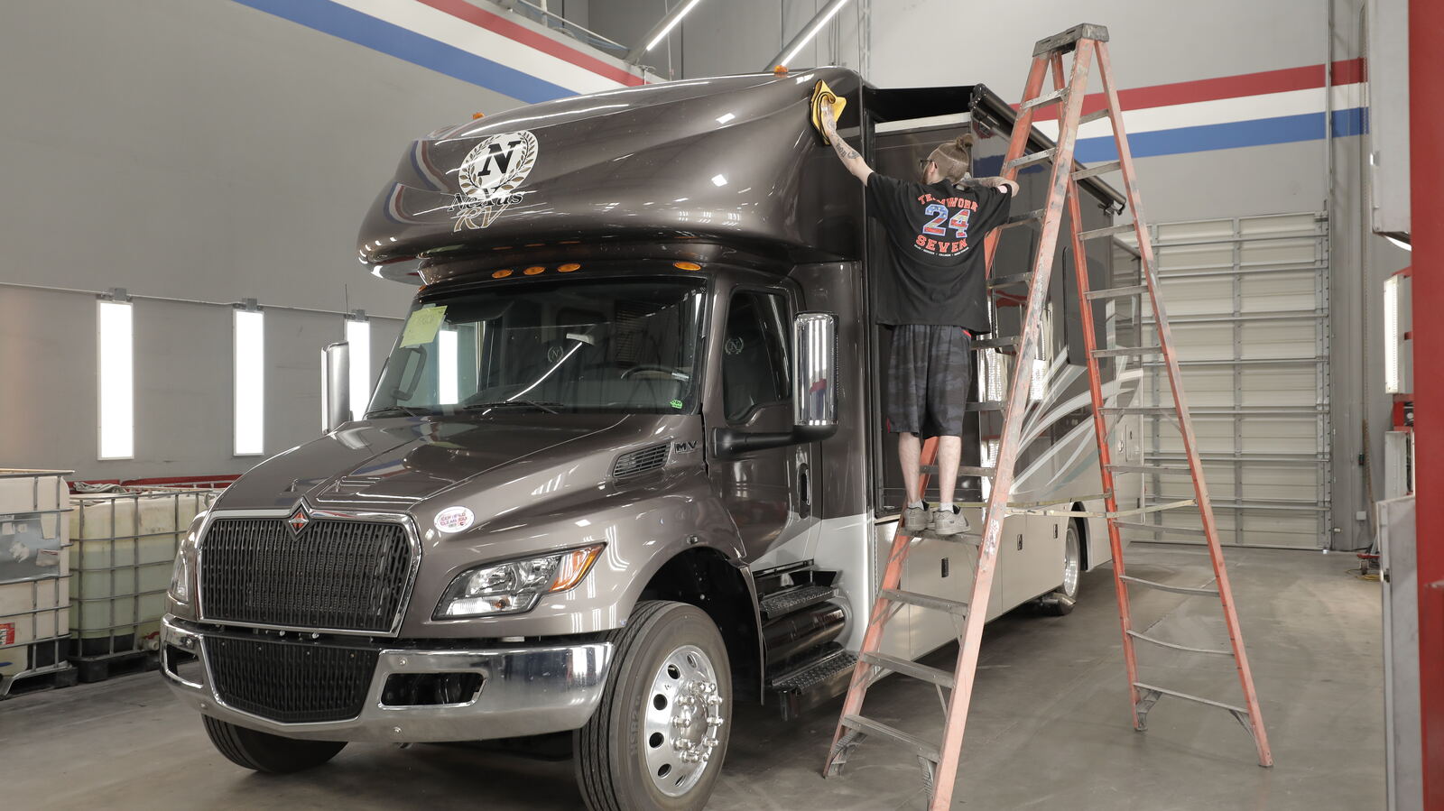 Motorcoach after a full interior and exterior detail